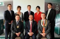 Dr Mark Murphy, NCHD Chairman, Dr Johanna Joyce Cooney, Chairperson Public Health Doctors Committee, Dr Trevor Duffy, Chairperson Consultants Committee and Honorary Treasurer, Dr Mary Gray, Chairperson GP Committee, Dr Matt Sadlier, Honorary Secretary, Dr Paul McKeown, Vice-President, Mr George McNeice, IMO Chief Executive and Dr Ronan Boland, IMO President
