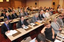 Delegates listen to Mr George McNeice’s address