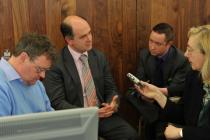  Dr Peadar Gilligan speaking with journalists at IMO AGM 2012